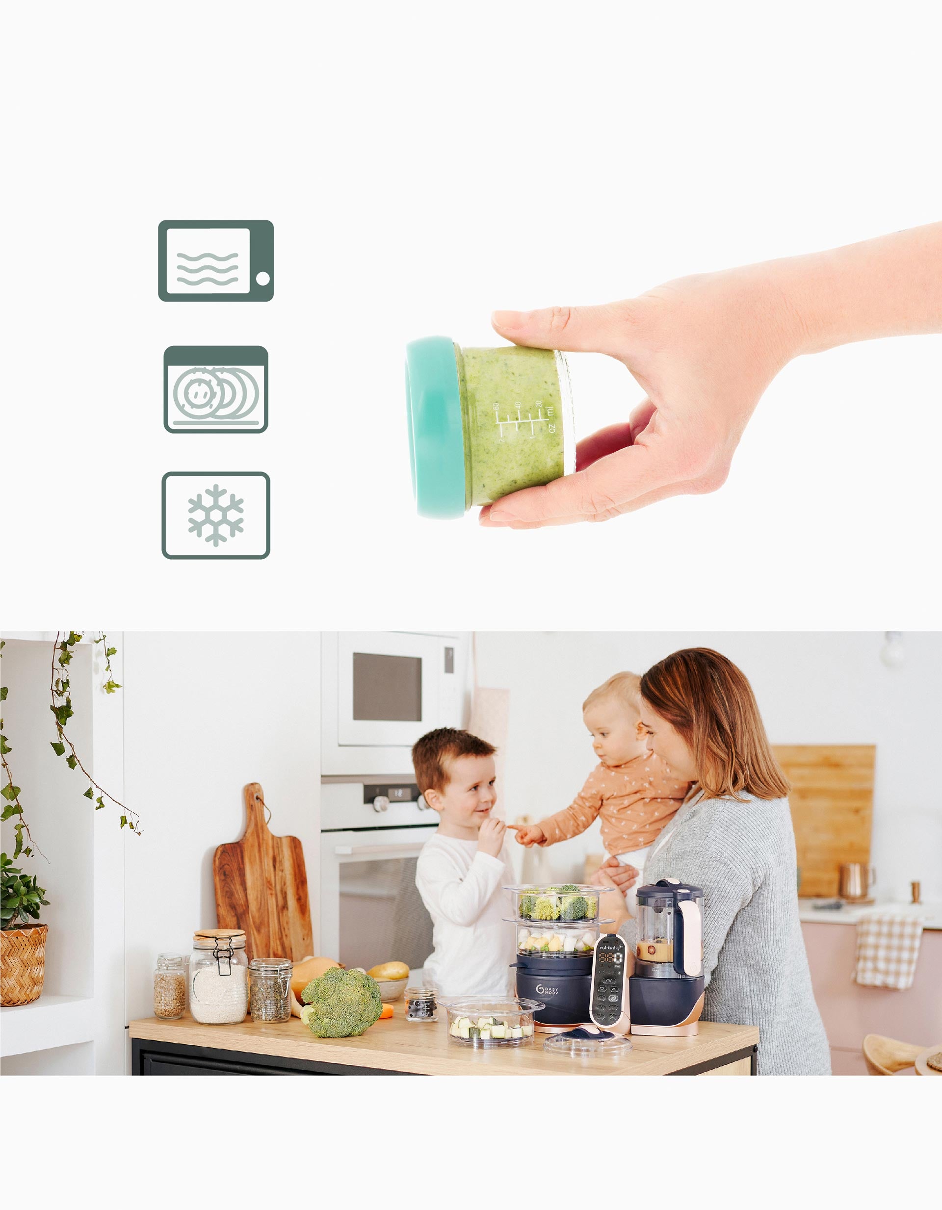 Pack of 4 Glass Containers 220 ml Babymoov