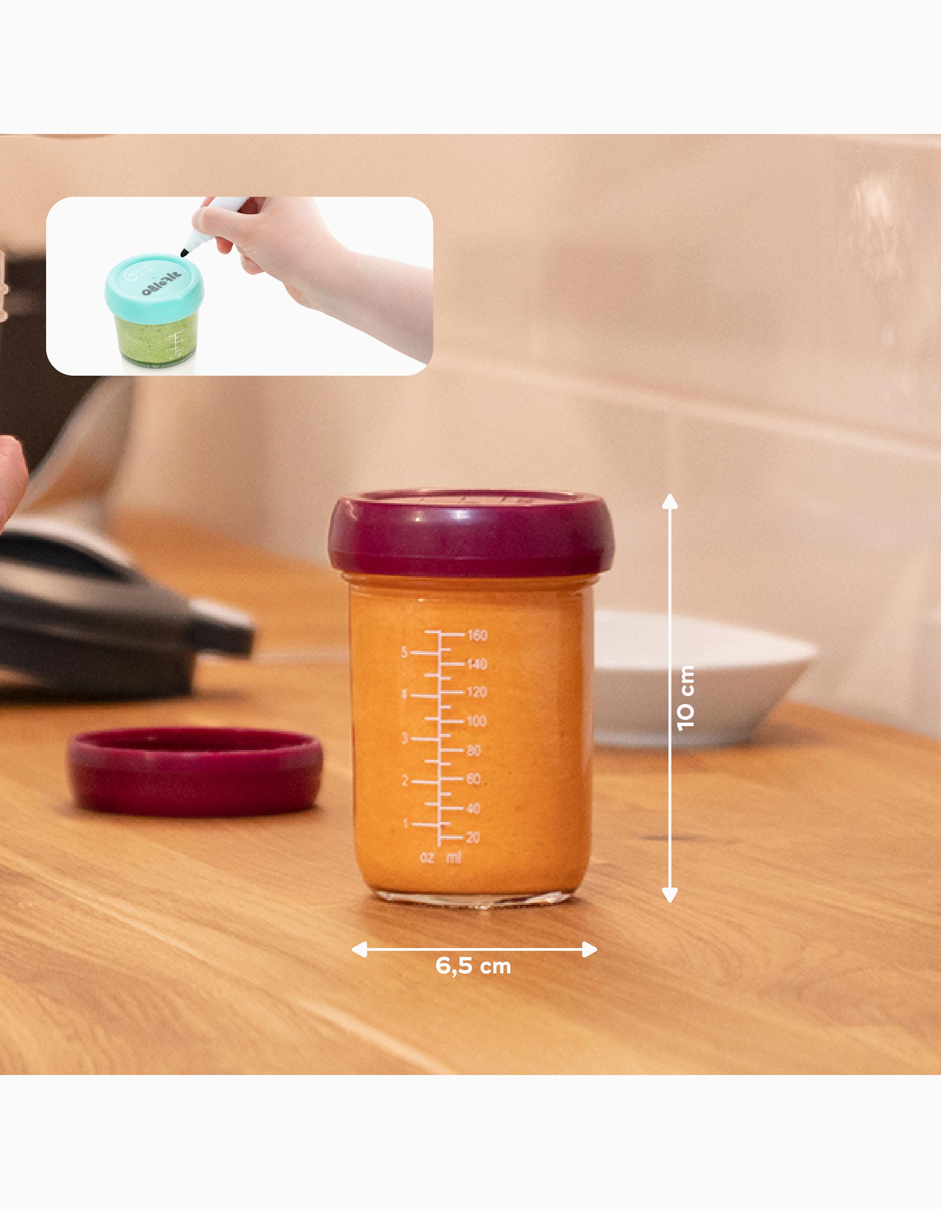 Pack of 4 Glass Containers 220 ml Babymoov