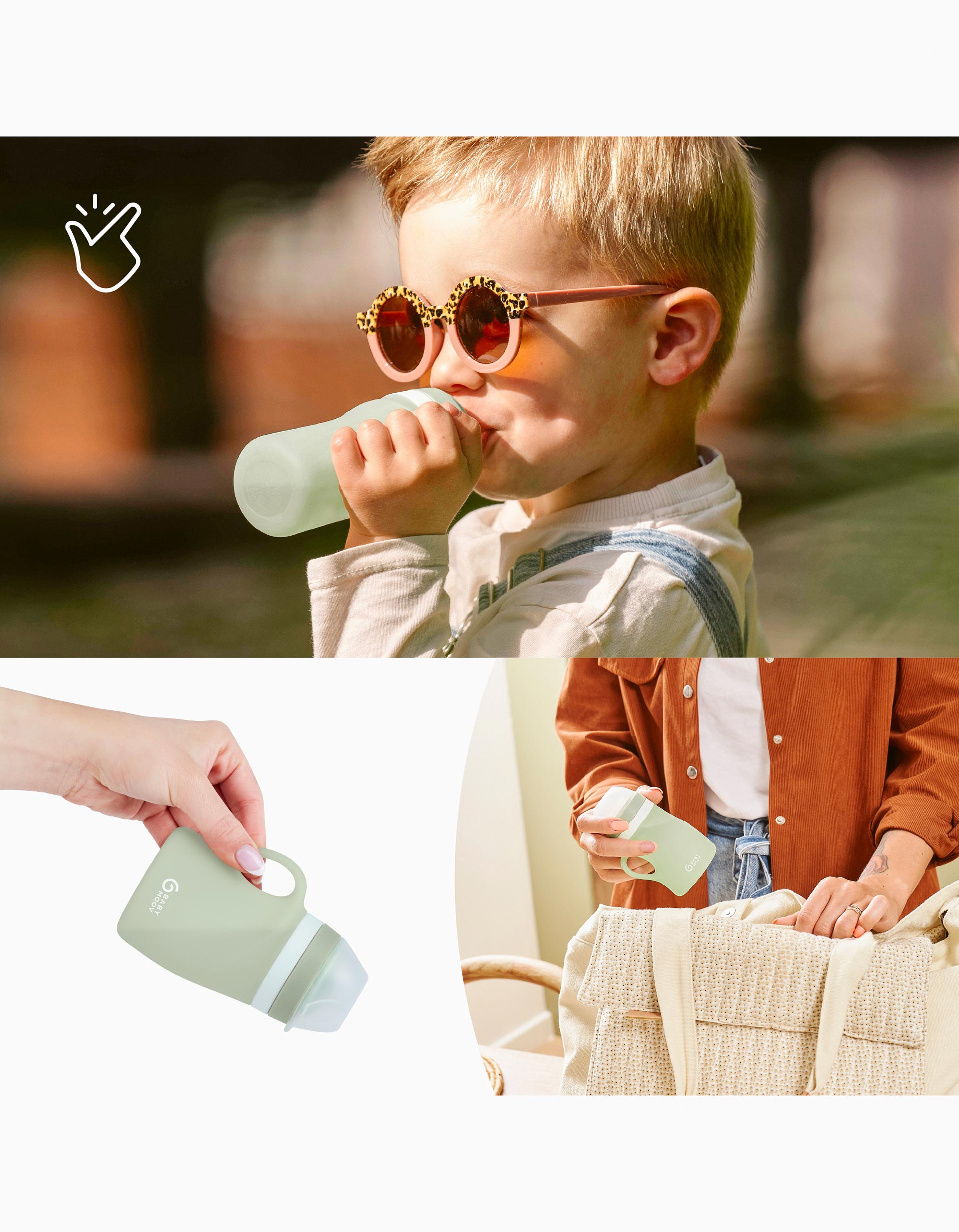 Biberón Ergonómico de Silicona 150 Ml Babymoov, 6M+