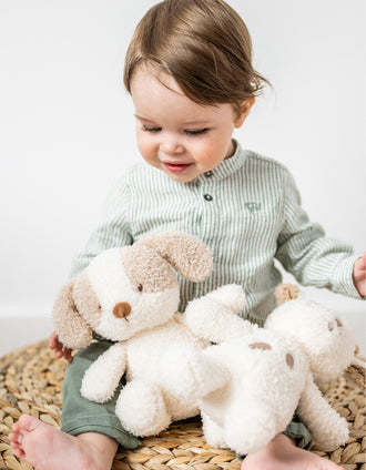 Peluche Chien 24 cm Nattou 0M+, Blanc