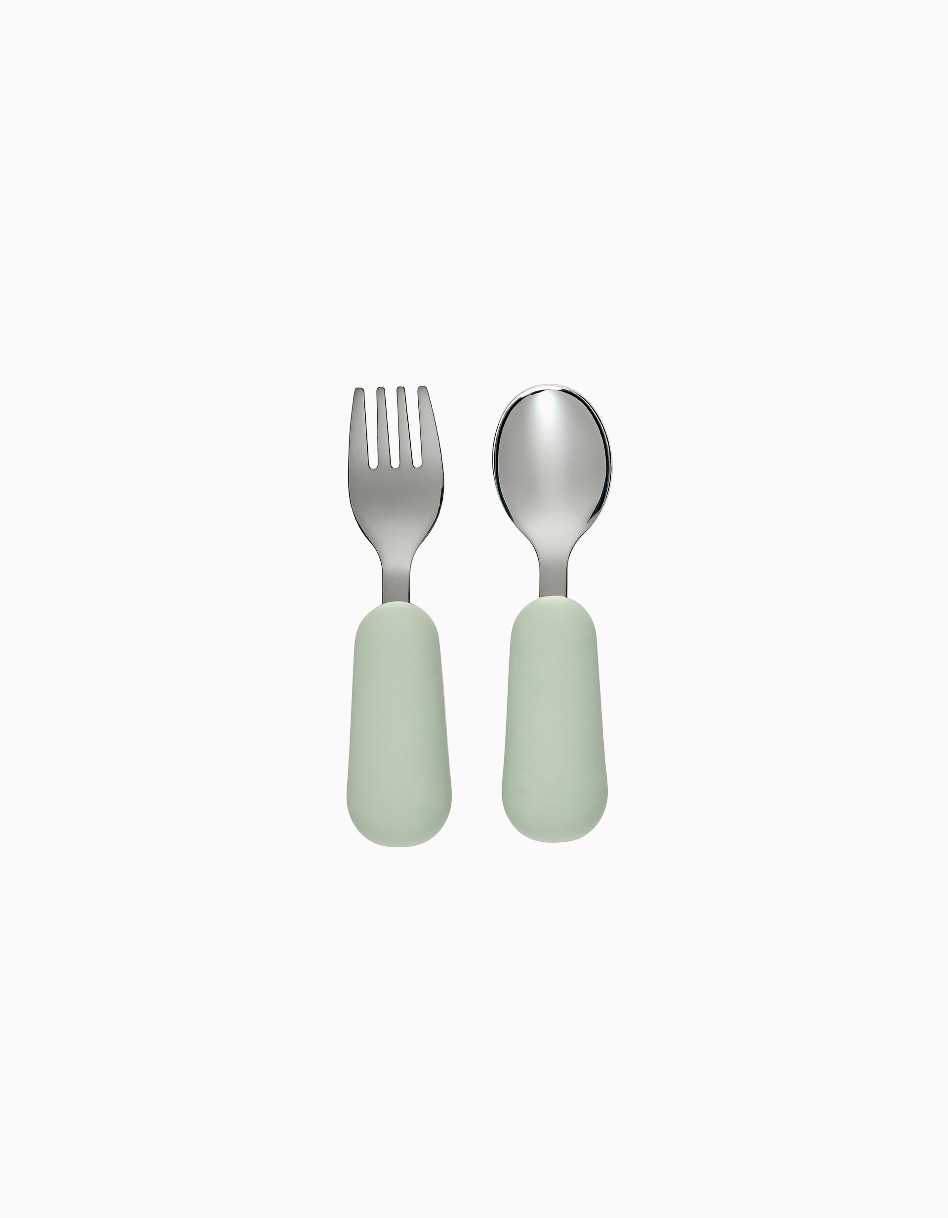 Set de Couverts en Acier Inoxydable Nattou 8M+, Vert