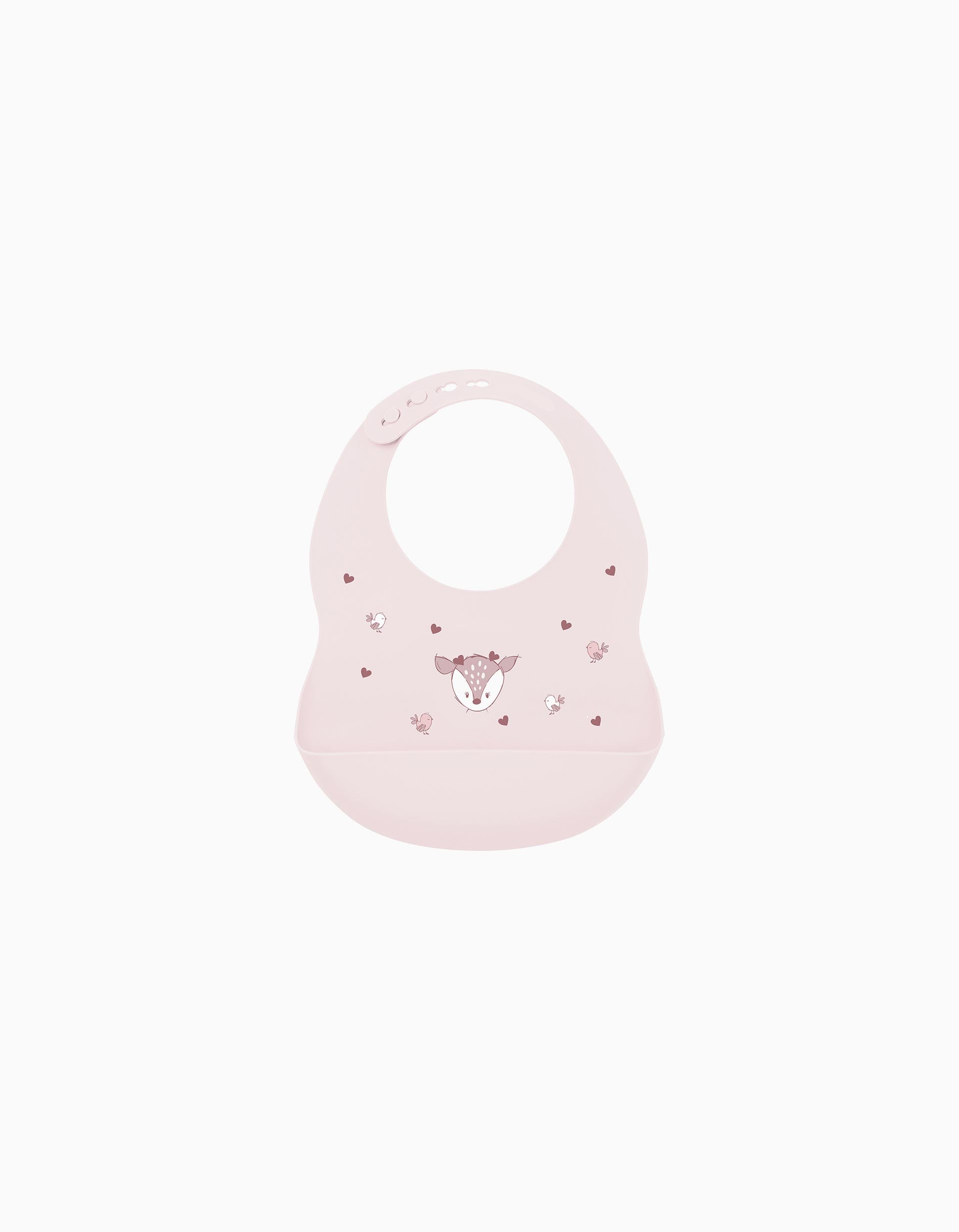 Silicon Bib Deer Nattou, Pink