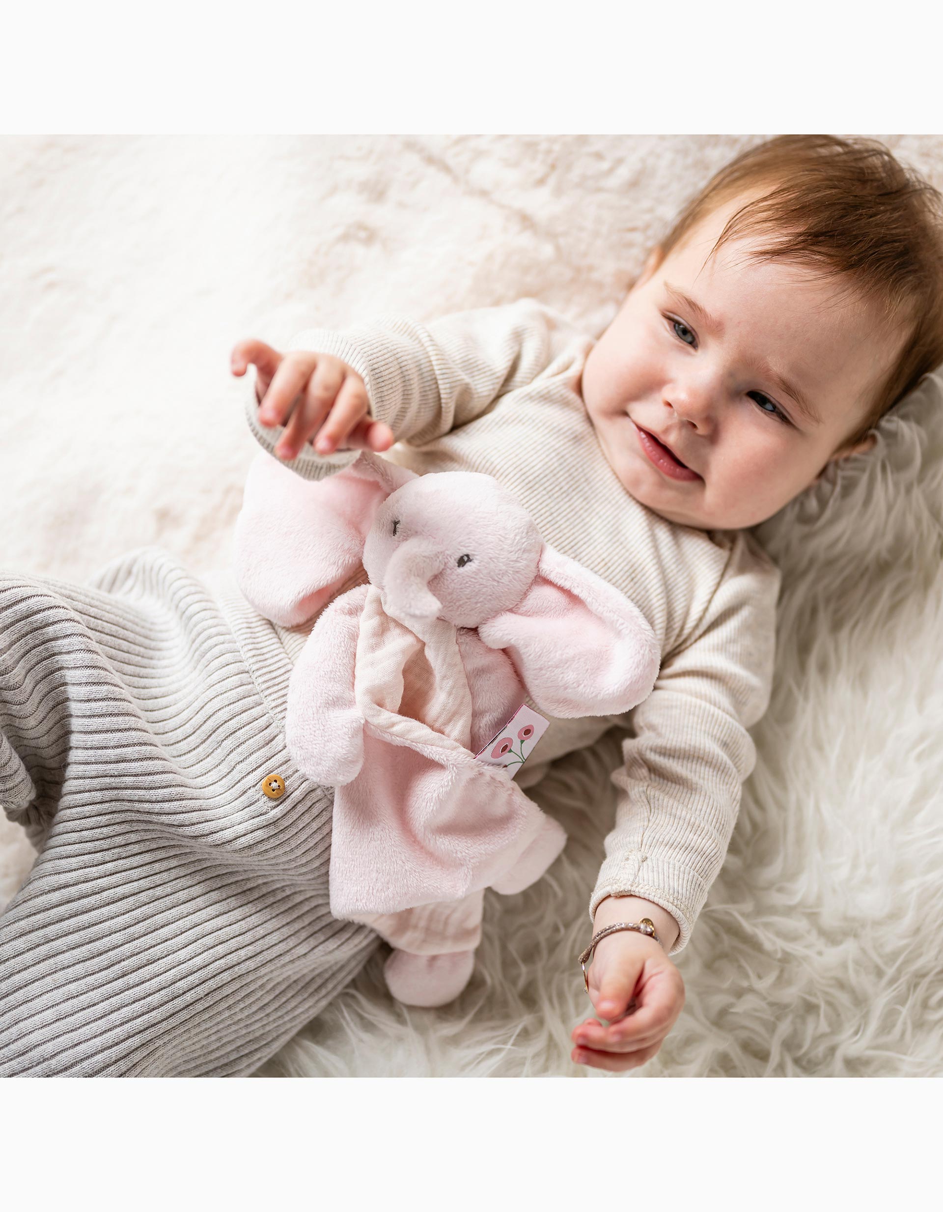 Mini Doudou con Elefante 25 cm Nattou 0M+, Rosa