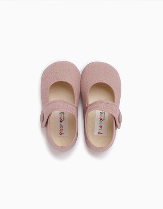 Babies en lin Pisamonas pour bébé fille, rose