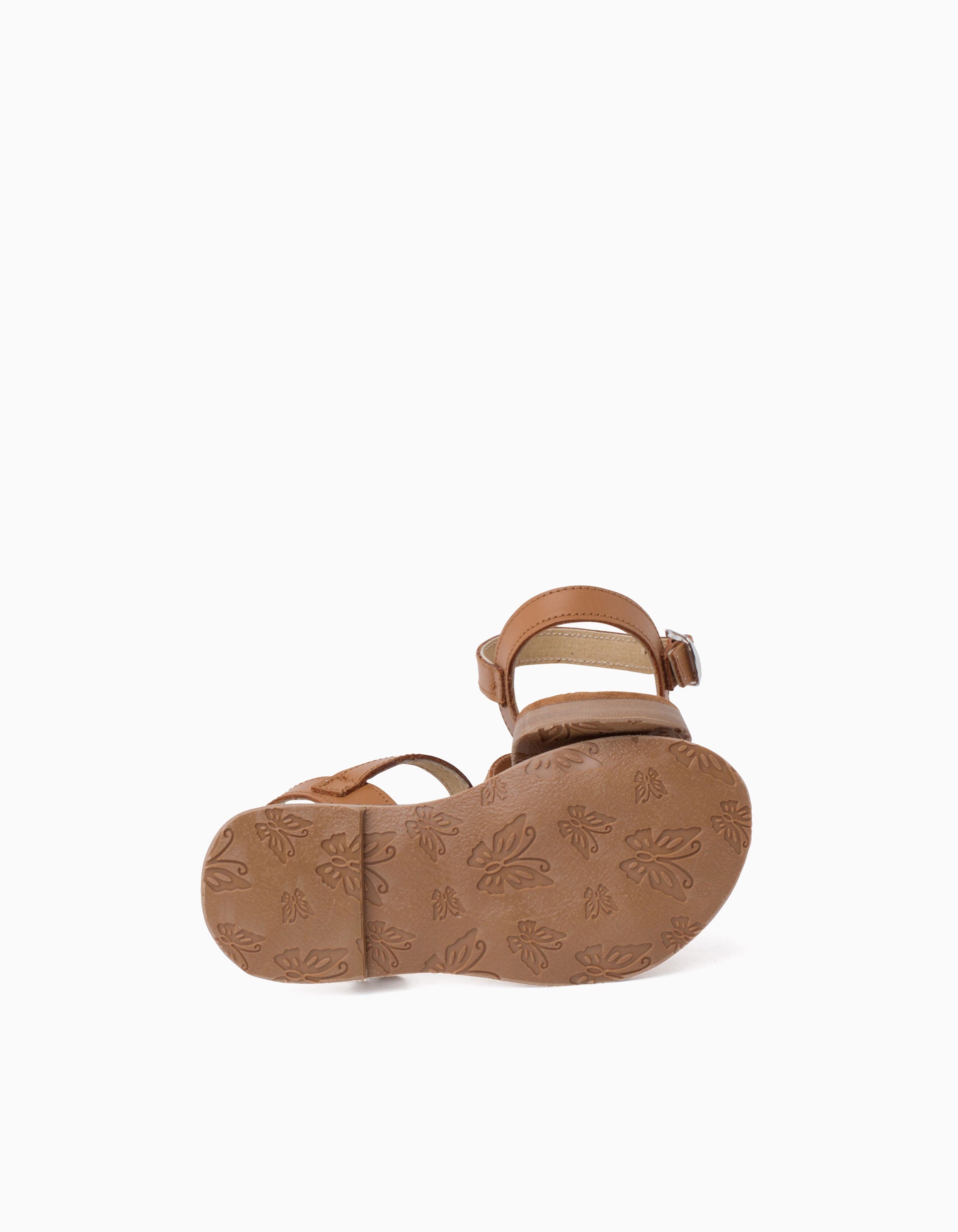 Sandales en cuir avec brides croisées Pisamonas pour fille, camel