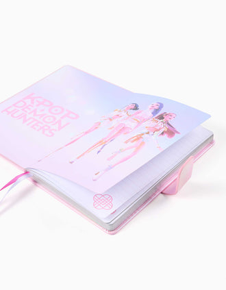 Caderno pautado K-Pop Demon Hunters para menina, rosa