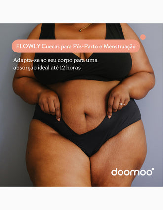 Culottes Post-Partum et Menstruelles Flowly Doomoo L-XL-2XL, Noir