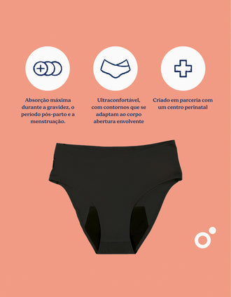 Culottes Post-Partum et Menstruelles Flowly Doomoo L-XL-2XL, Noir