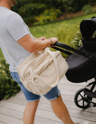 Nappy Bag in Corduroy Fluffy Doomoo, Sand