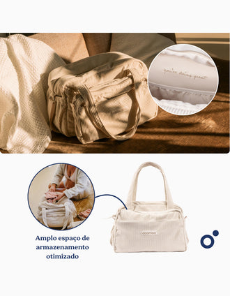 Nappy Bag in Corduroy Fluffy Doomoo, Sand