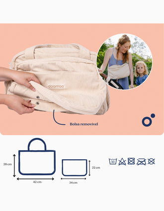 Nappy Bag in Corduroy Fluffy Doomoo, Sand