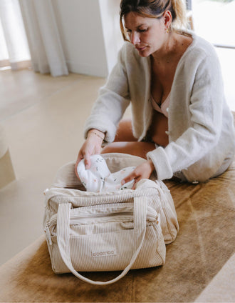 Nappy Bag in Corduroy Fluffy Doomoo, Sand