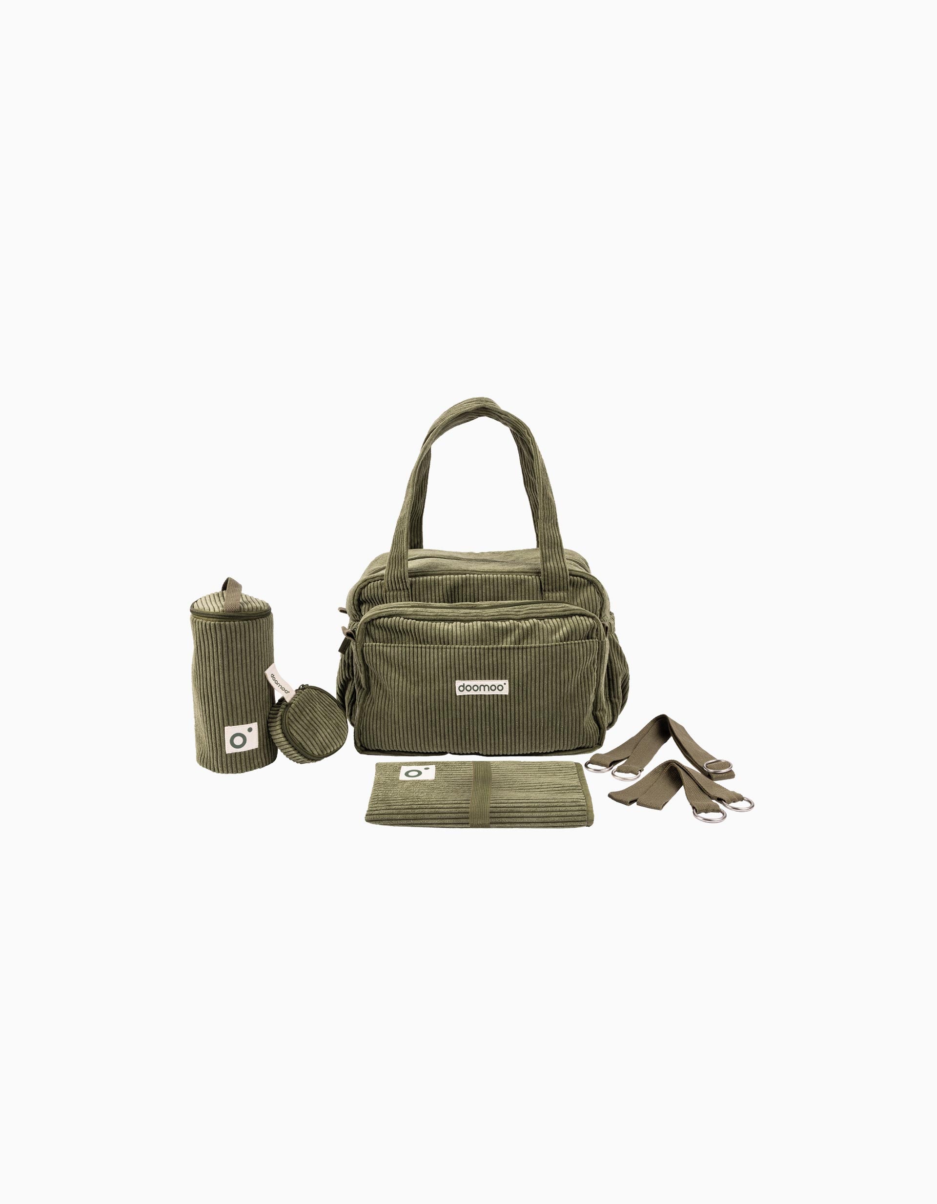 Nappy Bag in Corduroy Fluffy Doomoo, Khaki