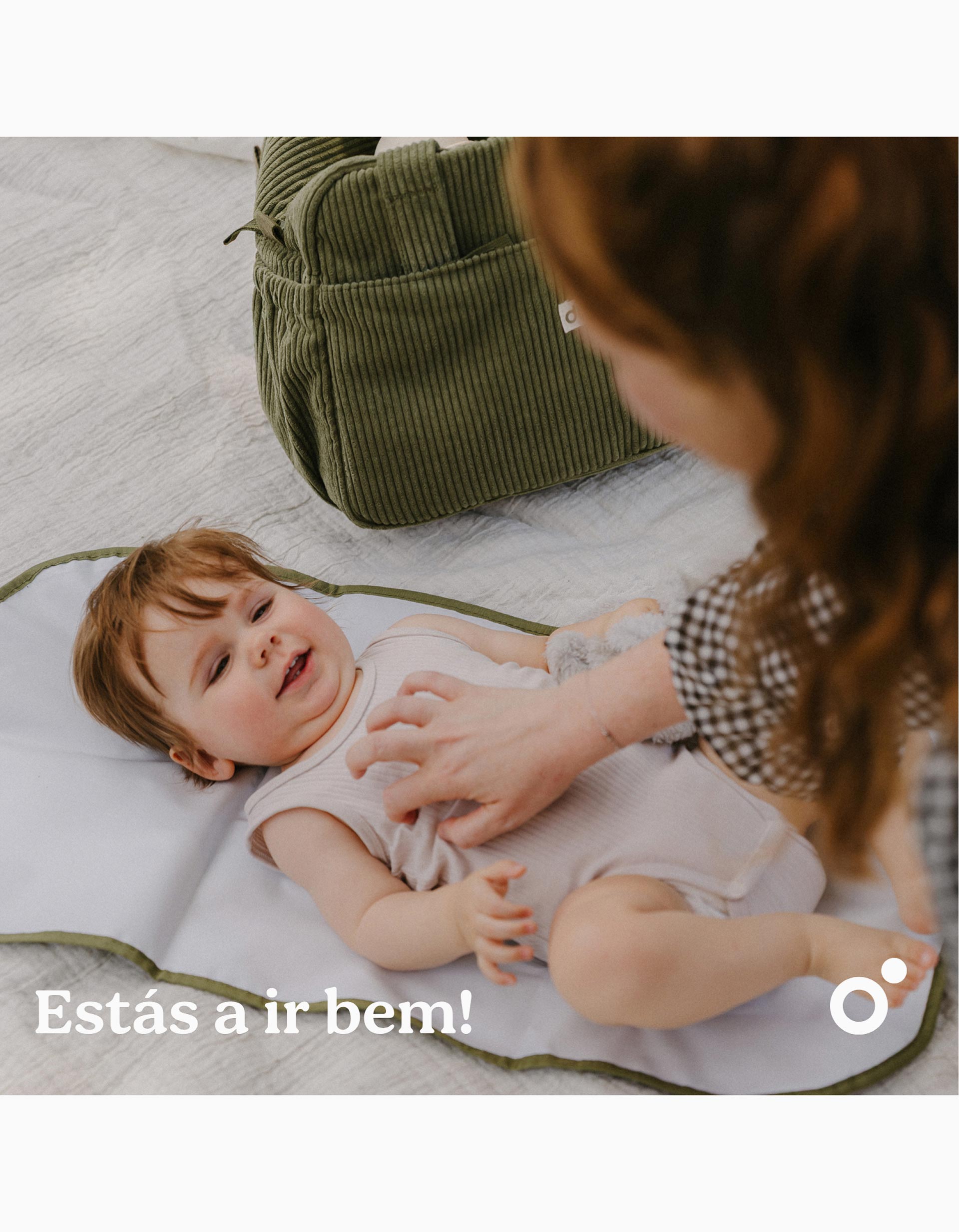 Nappy Bag in Corduroy Fluffy Doomoo, Khaki