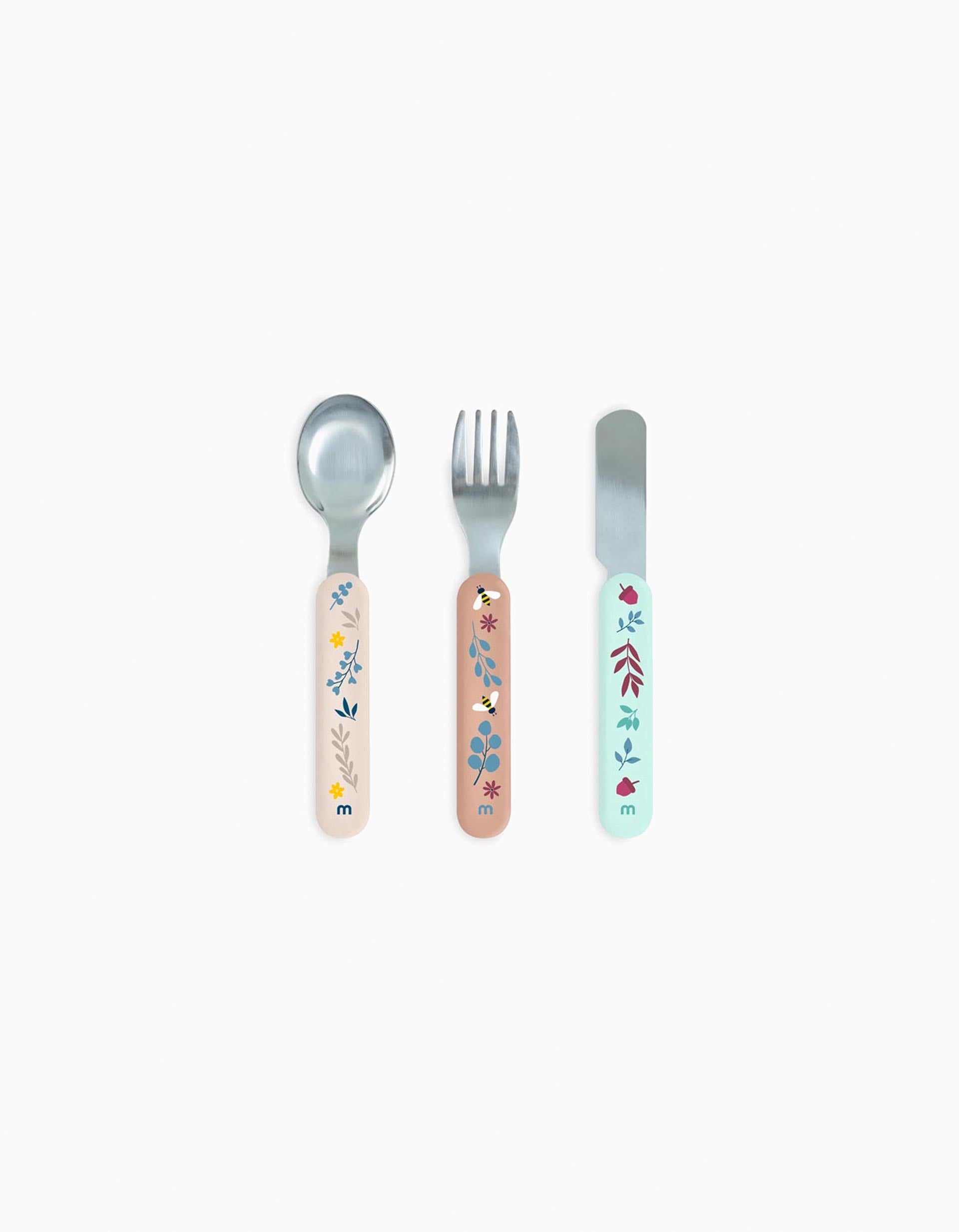 Set of 3 Stainless Steel Cutlery Set Dreamland Miniland 6M+