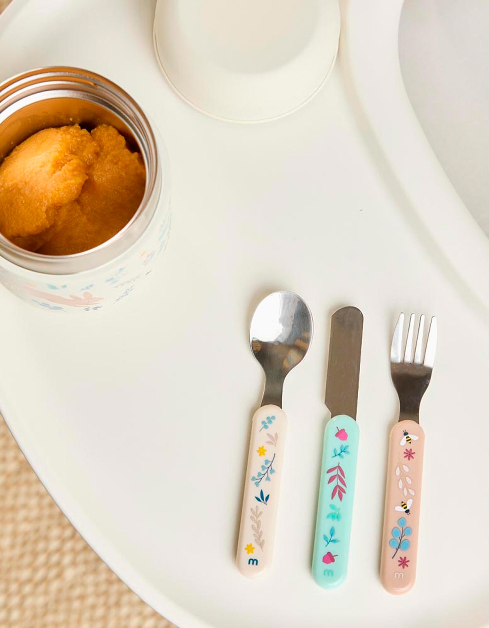 Set of 3 Stainless Steel Cutlery Set Dreamland Miniland 6M+