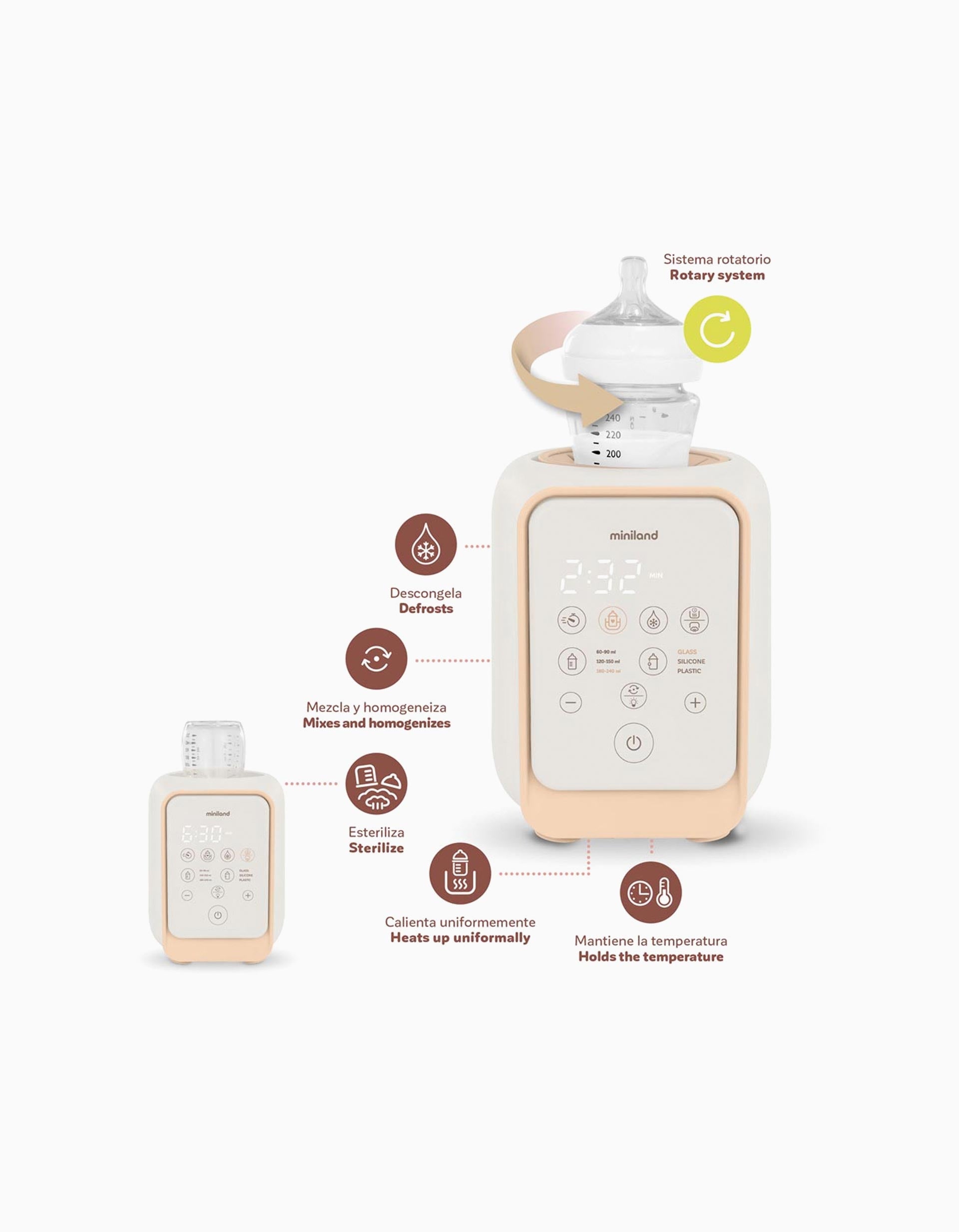 Warmy Twist Miniland 5 in 1 Bottle Warmer & Sterilizer