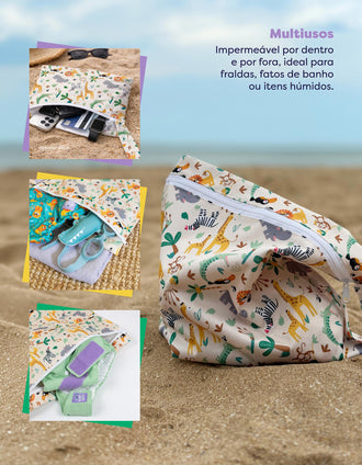 Waterproof Wet Diaper Bag Safari Squad Bambino Mio
