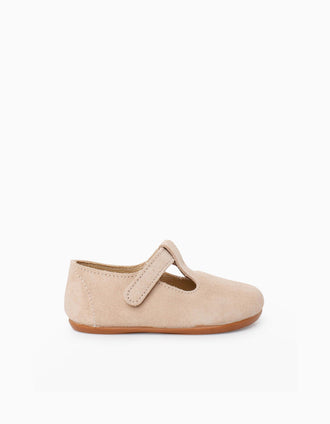 Pepitos Barefoot de ante Pisamonas para bebé, beige