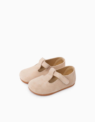 Pepitos Barefoot de ante Pisamonas para bebé, beige