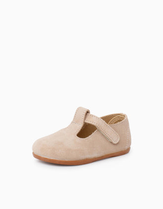 Pepitos Barefoot de ante Pisamonas para bebé, beige