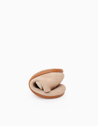 Pepitos Barefoot de ante Pisamonas para bebé, beige