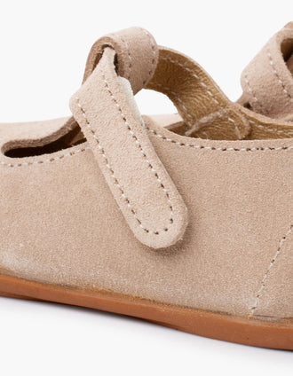 Pepitos Barefoot de ante Pisamonas para bebé, beige
