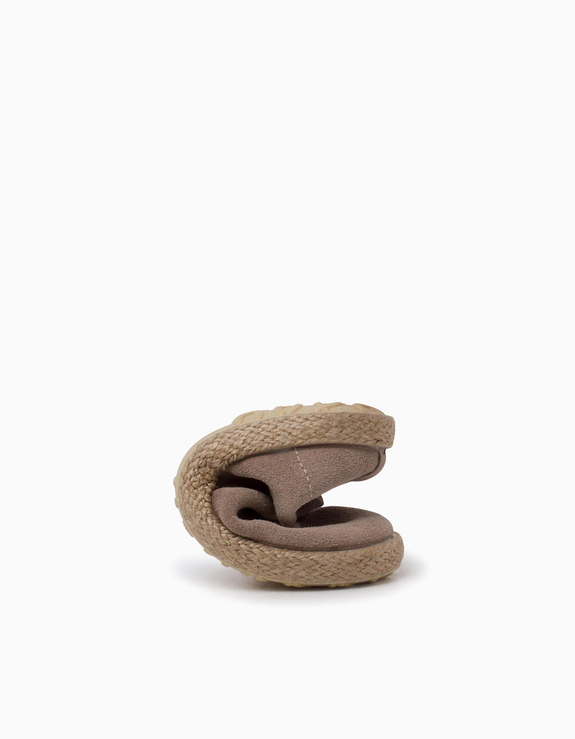 Baskets en daim et jute avec lacets Pisamonas pour enfant, beige