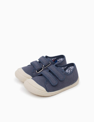 Zapatillas Barefoot de lona Pisamonas para bebés y niños, azul oscuro