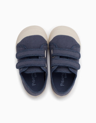 Zapatillas Barefoot de lona Pisamonas para bebés y niños, azul oscuro