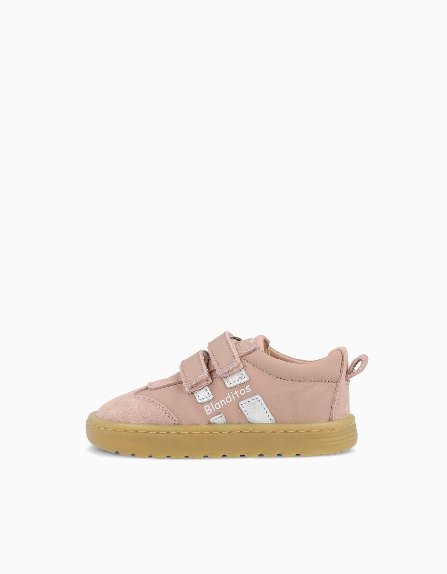 Blanditos Barefoot Lisboa trainers with touch-fasteners for baby girls, pink