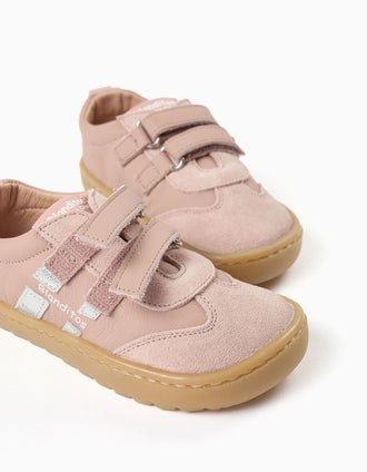 Blanditos Barefoot Lisboa trainers with touch-fasteners for baby girls, pink