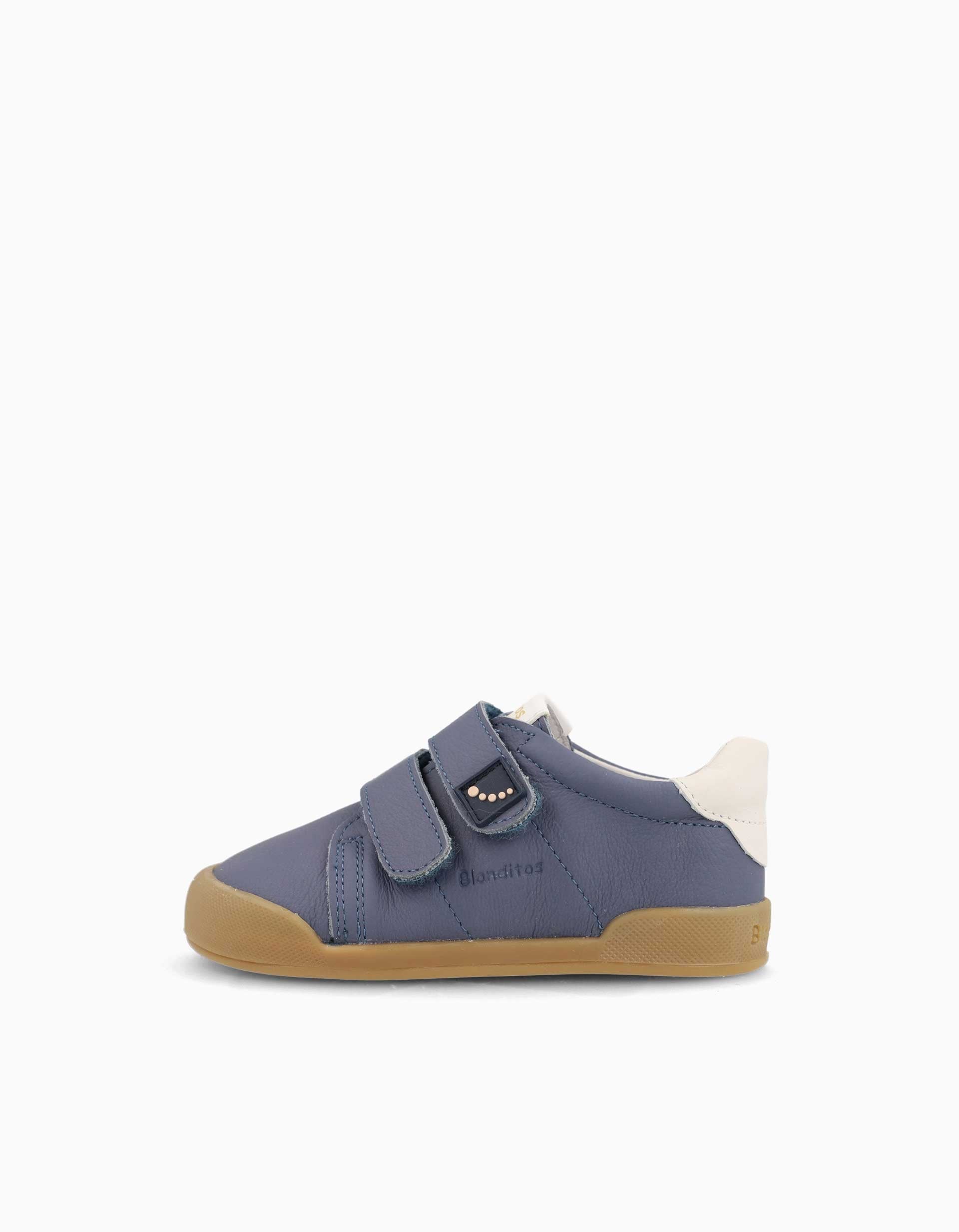 Baskets à scratch Blanditos Barefoot Londres pour bébé, bleu