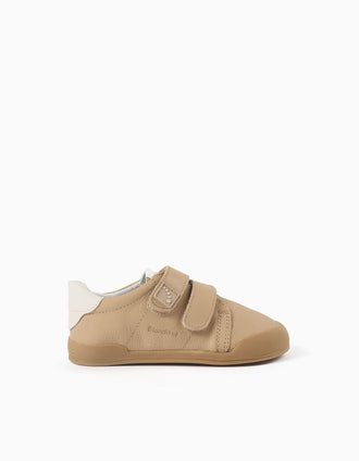 Sapatilhas Blanditos Barefoot Londres autoaderentes para bebé, beige