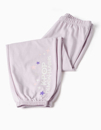 Pijama de manga larga de algodón K-Pop Demon Hunters para niña, rosa/lila