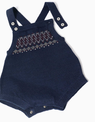 Ranita de punto con jacquard para recién nacidos, azul marino