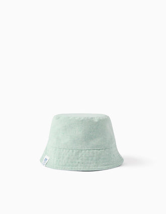 Chapéu reversível 100% reciclado para bebé e criança, verde/azul