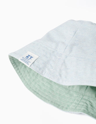 Chapéu reversível 100% reciclado para bebé e criança, verde/azul