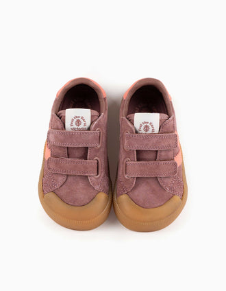 Baskets Victoria Barefoot en suède pour bébé et enfant, mauve
