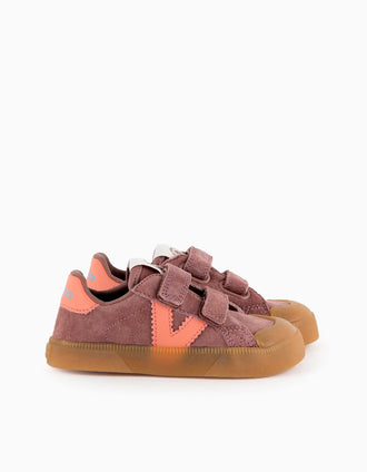 Baskets Victoria Barefoot en suède pour bébé et enfant, mauve