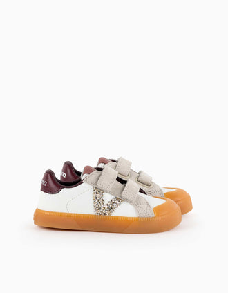 Baskets Victoria Barefoot à paillettes pour bébé et fille, multicolore