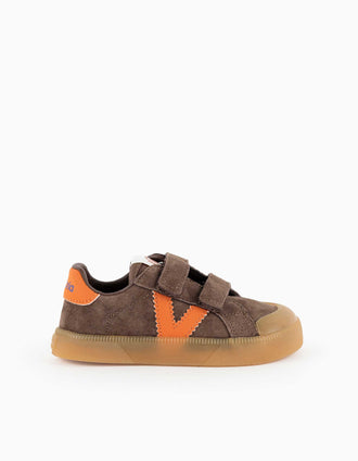 Baskets Victoria Barefoot en suède pour bébé et enfant, marron