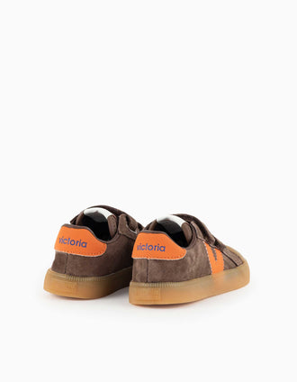 Baskets Victoria Barefoot en suède pour bébé et enfant, marron