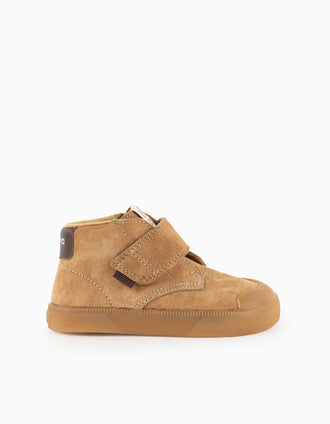 Bottines Victoria Barefoot en suède pour bébé et enfant, camel
