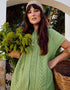 Oversized knitted vest You&Me for women, lime green