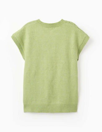 Oversized knitted vest You&Me for women, lime green