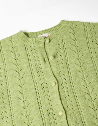 Oversized knitted vest You&Me for women, lime green