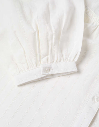 Long sleeve shirt with lace details You&Me for women, white