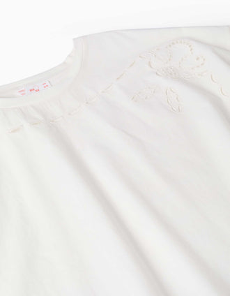 Cotton T-shirt with cut-out details You&Me for women, white