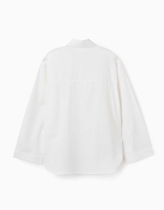Oversized long sleeve shirt You&Me for women, white